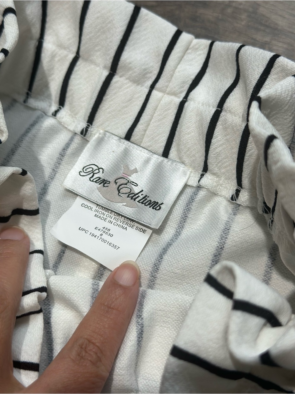 Rare Editions White and Black Striped 2-Piece Girls Set - Picture 7 of 16